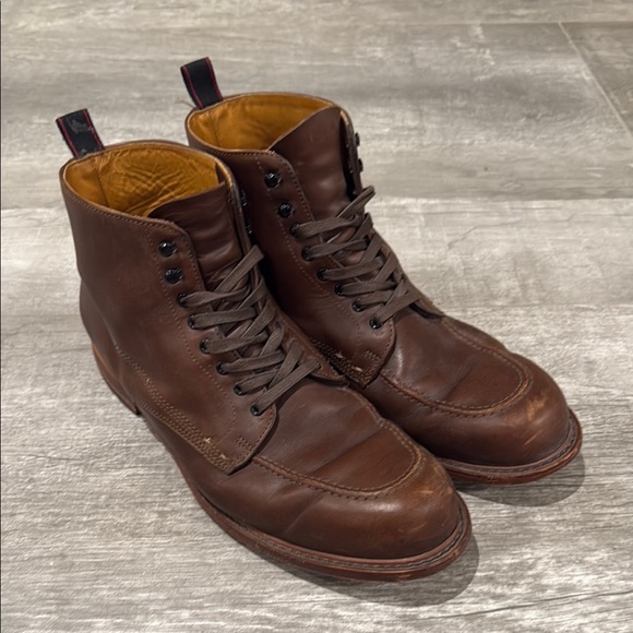 Men's Brown Leather Boots - Picture 1 of 9